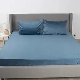 Простыня ТЕП Velour с резинкой синяя, 160 x 200 (2-04756_34656)