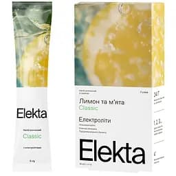 Напиток растворимый с электролитами с подсластителем со вкусом лимона и мяты Classic Elekta 5 г