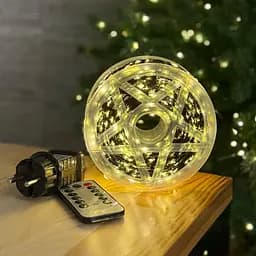 Світлодіодна гірлянда Роса 300 метрів тепле біле світло зелений провід 3000 LED 8 режимів з пультом