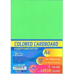 Набор двухстороннего цветного картона А4 Leader 852246, 10 листов