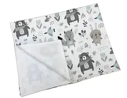 Непромокаемая пеленка Moontime "Зайчики медведи ментоловые"