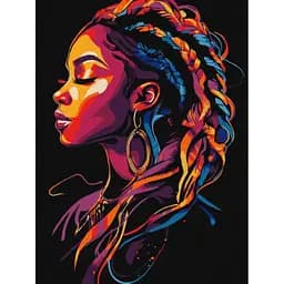 Набор для росписи по номерам Яркие косы, Ideyka, 30x40 см, КНО8494