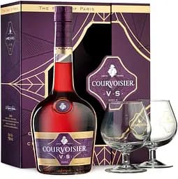 Коньяк Courvoisier VS, 40%, 0,7 л, в подарочной упауовке + 2 бокала