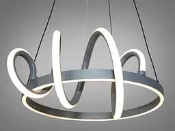 Стельова люстра LED Diasha 2361-50GR, 40W, сірий, сучасний стиль для кухні, вітальні, коридору - мініатюра 3