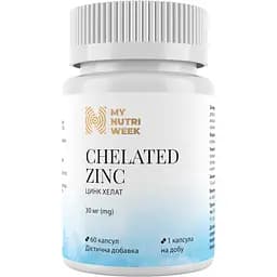 Цинк хелат My Nutri Week 30 мг 60 капсул
