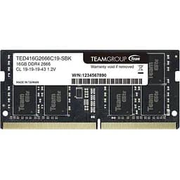 Пам'ять для ноутбуків TEAM 16 GB SO-DIMM DDR4 2666 MHz Elite (TED416G2666C19-S01)