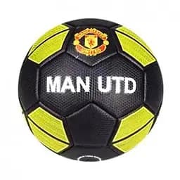 Футбольний м’яч Manchester United №5 для гри на вулиці жовто-чорний