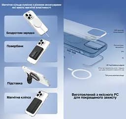 Захисний чохол Vokamo для iPhone 15 Pro Max з магнітним кільцем блакитний - мініатюра 3