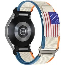 Ремінець для Samsung Galaxy Watch 4 44mm - синьо-жовтогарячий ширина кріплення 20мм нейлоновий Watchbands USA (W49-2WB33705024)