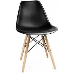 Стул Jumi Eva в скандинавском стиле с деревянными ножками черный