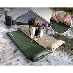Килимок самонадувний Naturehike (CNK2450WS020) 10см - з подушкою - одномісний - зелений - мініатюра 4