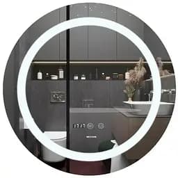 Дзеркало Mixxus PLAIN MC02-60-CASE з LED Touch, Anti-fog, димером, рег. яскравості, годинником (MI6661)