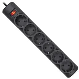 Мережевий фільтр Power filtr 1.8м Defender DFS151, чорний, 6 розеток, з вимикачем (994940) - мініатюра 3