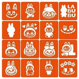 Набор трафаретов для био-тату "Labubu" Fresh Tattoo labubu _simple-16