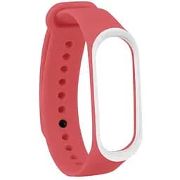 Ремінець Uwatch Double Color Replacement Silicone Band For Xiaomi Mi Band 3/4 Red/White Line