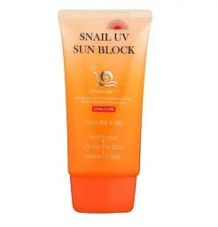 Сонцезахисний крем із муцином равлика Snail Uv Sun Block Cream SPF50+ Jigott 70 мл