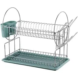 Сушилка настольная Maxmark, двухуровневая, 50,8х36х23,5 см, серебристая с бирюзовым (MK-D2201)