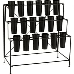 Кашпо для підлоги J-line металеве чорного кольору для 18 кольорів (33188)