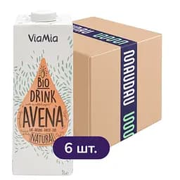Упаковка органічного вівсяного напою Via Mia 6 л (1 л x 6 шт.)