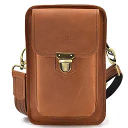 Кожаная мужская сумка на пояс TARWA 20х13.5х5 см sum0025979