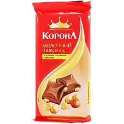 Шоколад Корона молочный с целыми лесными орехами 90 г (596269)