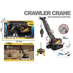 Машина спецтехники на радиоуправлении "Строительный кран", подсветка, аккумулятор 3.7V, USB-кабель, масштаб 1:24, гусеничный ход, автоматический подъемный кран Z6824A