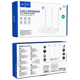 Маршрутизатор (роутер) Hoco HI30 WiFi4 100Mbs White - мініатюра 5