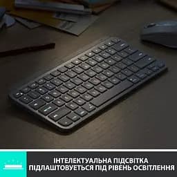 Клавіатура бездротова Logitech MX Keys Mini Wireless Illuminated UA Pale Gray (920-010499) - мініатюра 4