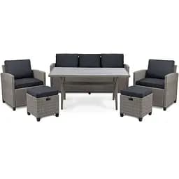 Комплект садових меблів Di Volio Genova Сірий/Графітовий