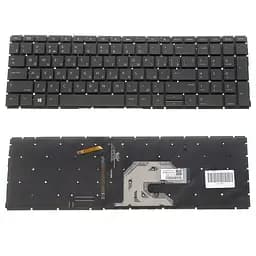 Клавіатура для ноутбука HP (ProBook: 450 G6, 455 G6) rus, black, без фрейму, підсвічування клавіш(оригінал)