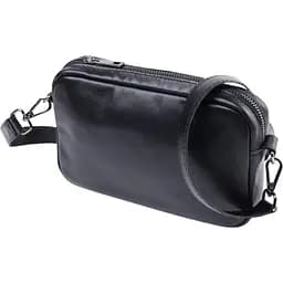 Сумка крос-боді Shvigel 22841 з гладкої шкіри 21х13.5х5 см Чорна