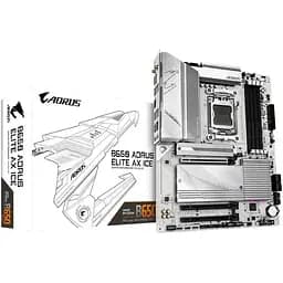 Материнська плата AM5 Gigabyte B650 AORUS ELITE AX ICE, B650, 4xDDR5, Int.Video (CPU), 4xSATA3, 3xM.2, 1xPCI-E 4.0 x16, 2xPCI-E 3.0 x16, Realtek 7.1, Realtek 2.5Gb, WiFi 6E, Bluetooth 5.3, 10xUSB3.2/6xUSB2.0, HDMI/DP, ATX