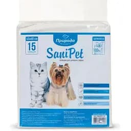Гигиенические подгузники Природа SaniPet для собак, целлюлоза, 45х60 см, 15 шт