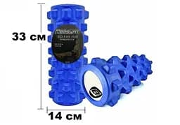 Ролик массажный Grid Roller PRO 33 см Синий EasyFit fit0025005