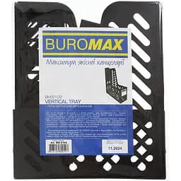 Лоток для паперів Buromax вертикальний одинарний чорний (BM.6102) - мініатюра 3
