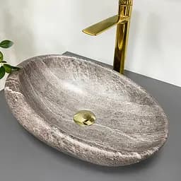 Умивальник VBI Vicenza dark stone matt накладний VBI-014804, Коричневий - мініатюра 4