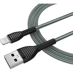 Кабель ColorWay USB - Apple Lightning Braided Cloth 3А 1м Grey - мініатюра 3