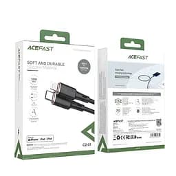 Кабель Acefast C2-01 Type-C to iP 3A 20W 1.2 м silicone zinc connectors чорний - мініатюра 2