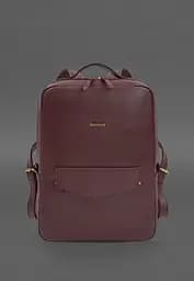 Шкіряний міський рюкзак на блискавці Cooper maxi бордовий