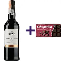 Набор: портвейн Symington Family Estates Dow's Late Bottled Vintage красный сладкий 20% 0.75 л + темный шоколад Schogetten Dark Chocolate Cranberry 100 г