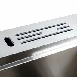 Кухонна мийка Platinum Handmade 50x50 нержавійка з підставкою для ножів + сифон, дозатор та кошик, Нержавіюча сталь - мініатюра 7