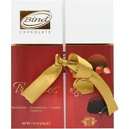 Цукерки Bind шоколадні трюфелі з малиною, вишнею, полуницею 220 г