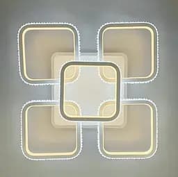 Стельова світлодіодна люстра в корпусі білого кольору з RGB підсвіткою | Арт. A 77073/4+1 RGB WT | Line F