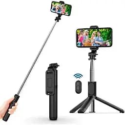 Монопод - штатив для селфі з пультом XO SS09 Multifunctional remote control selfie-stick чорний - мініатюра 2