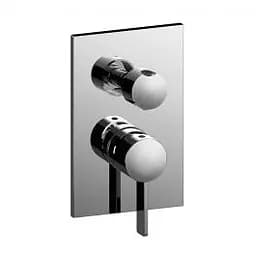 Смеситель для ванны/душа на 2 потребителя Paffoni Rock с металлической накладкой chrome RO018CR/M, Хром