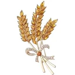 Брошь пшеница золотистая три колоски колосок символ Украины желтая