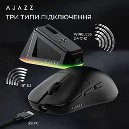 Миша Ajazz AJ159PRO Black 8K Charging Dock (AJ159-PRO-B) - мініатюра 11