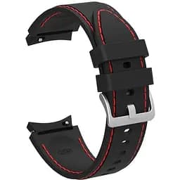 Ремінець для Samsung Galaxy Watch FE - чорно-червоний ширина кріплення 20мм силікон Watchbands RLine (FEWB77665159)