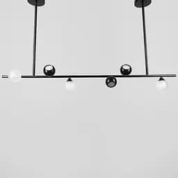 Видовжена підвісна люстра SIMPLE у чорному каркасі 120 см | Line F | Арт. SG33/6 BK