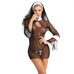 Спокусливий еротичний костюм 'Хти́ва черниця' S, чорний K000203